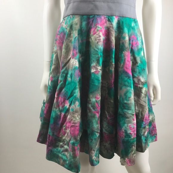 Elizabeth James Strapless Floral Dress Corset Silk - Picture 8 of 9