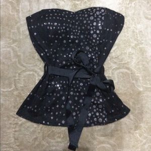 Gorgeous Black Sparkled Strapless Top!