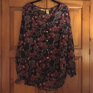 Wrangler Paisley Long Sleeved Sheer Shirt