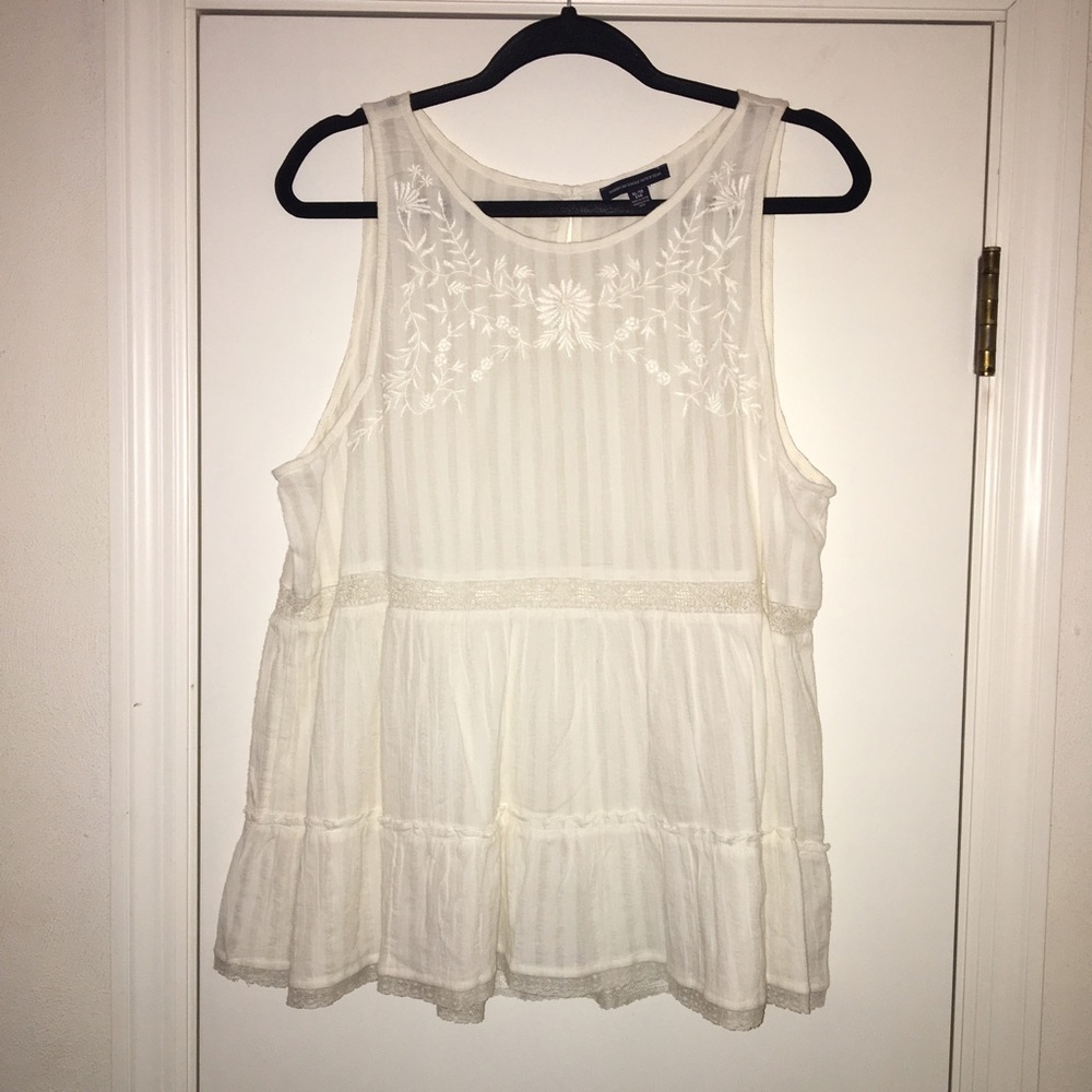 Cream Dressy Tank Top - American Eagle NWOT