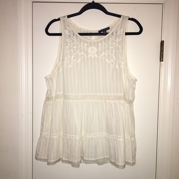 Cream Dressy Tank Top - American Eagle NWOT - Picture 1 of 6