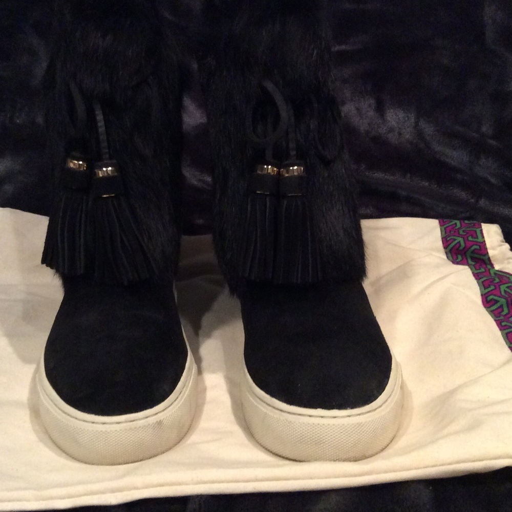 Tory Burch Anjelica Fur-Suede Sneaker Boot