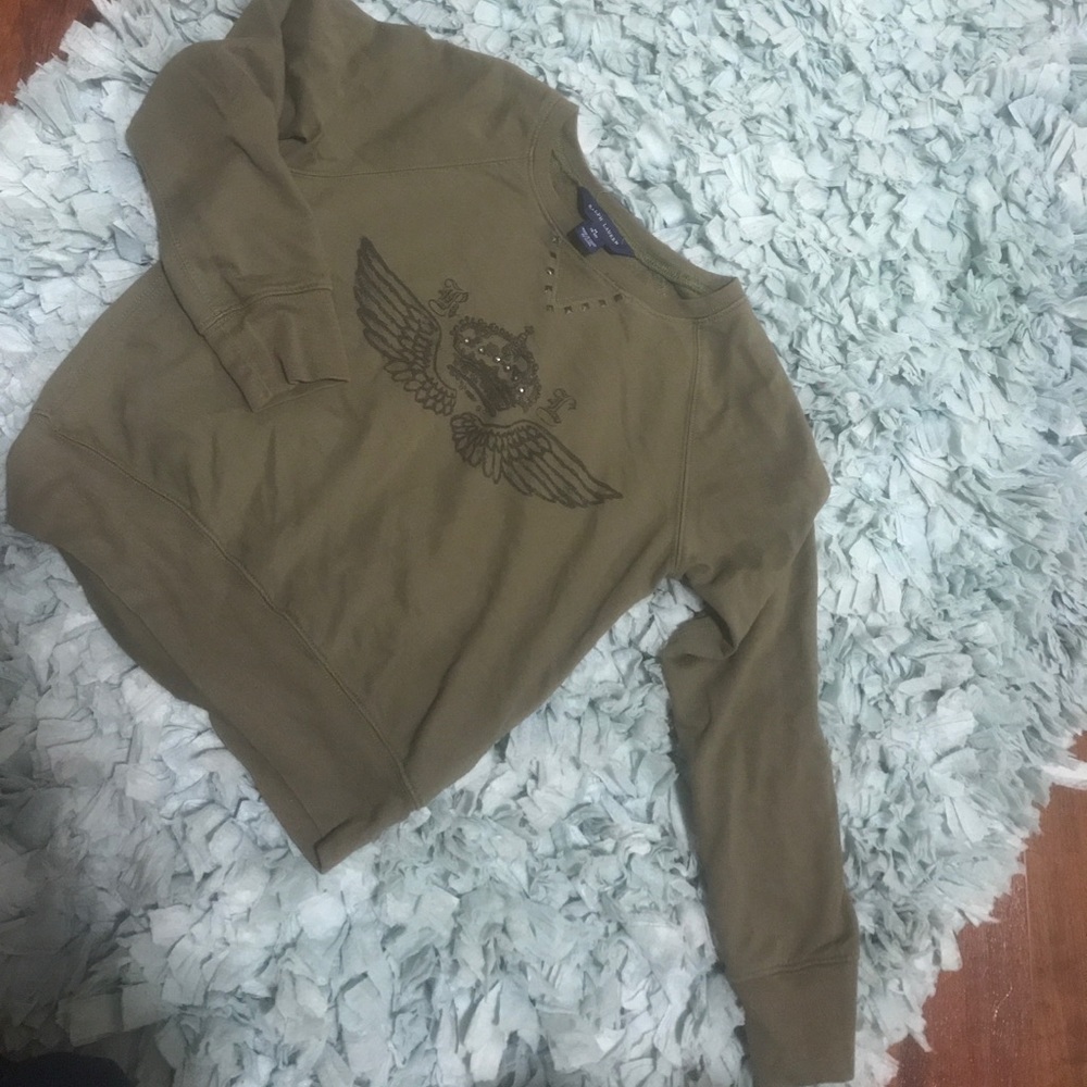 ARMY GREEN POLO SWEATSHIRT