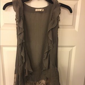 Grey Vest w/ lace bottom