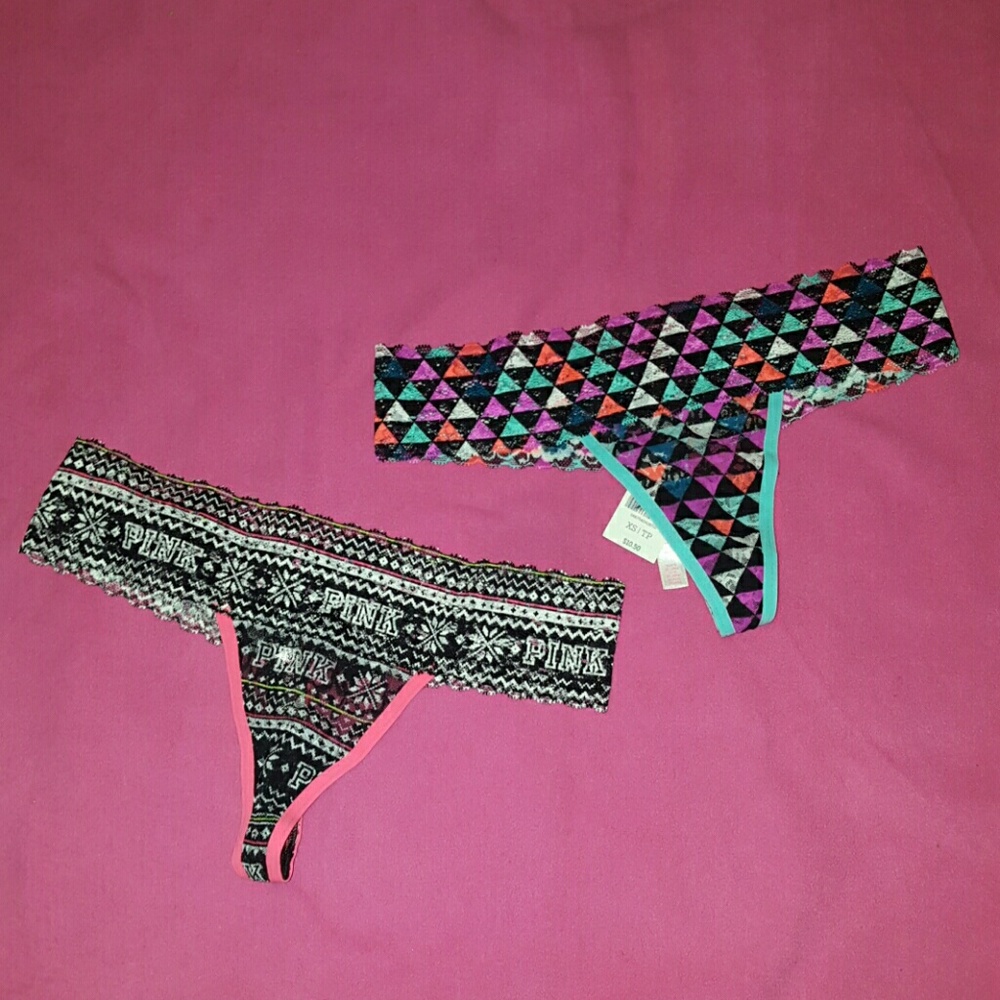 VS PINK Lace Thong Bundle