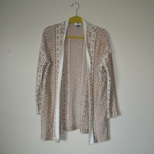 Old Navy Tan & White Cardigan