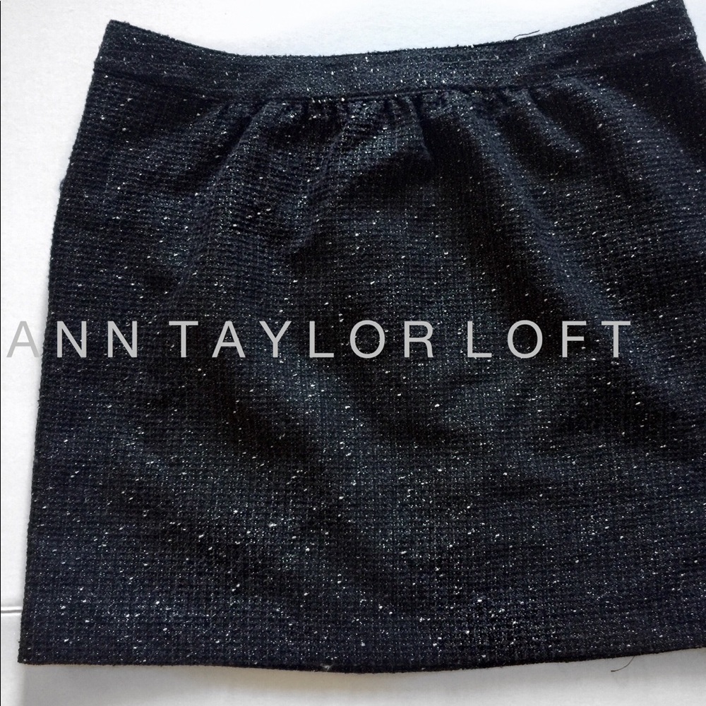 LOFT • Sparkly Navy Tweed Skirt • Sz 14