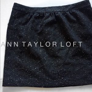 LOFT • Sparkly Navy Tweed Skirt • Sz 14