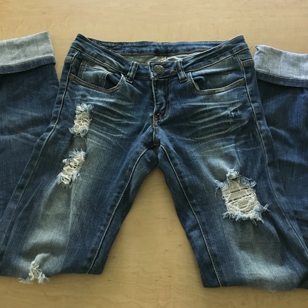 machine jeans, detroyed