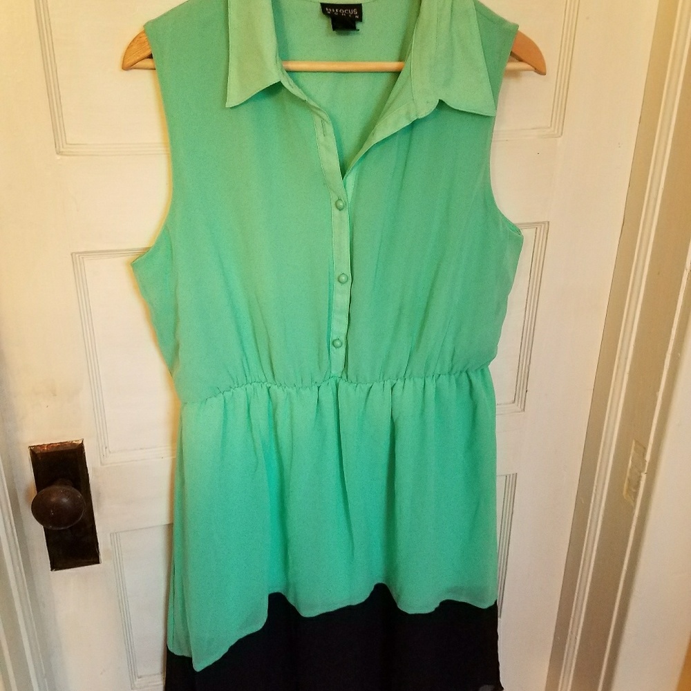 Teal and navy high low dress