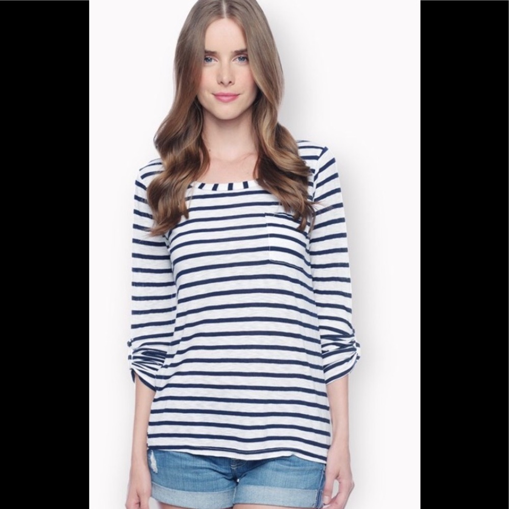 Splendid Venice Striped Pocket Tee