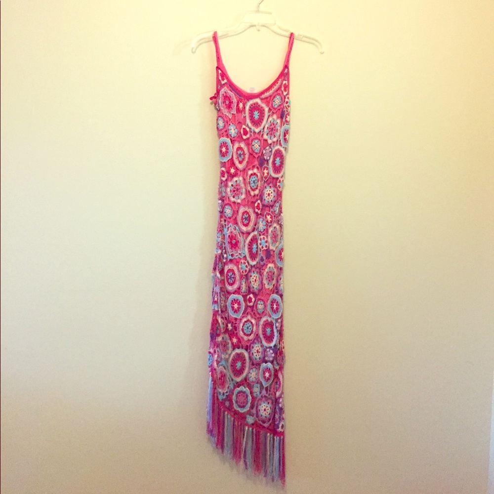 Bebe hot pink crochet dress!