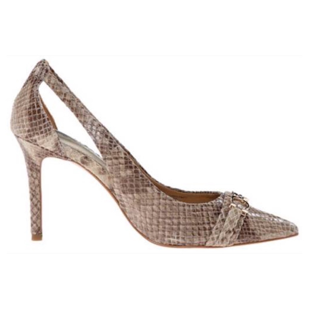 **SOLD** COACH snakeskin print pointed toe heels