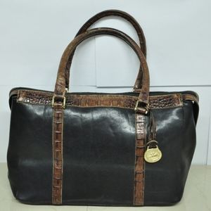 BRAHMIN HANDBAG PURSE BLACK & BROWN SATCHEL BRAHMIN HANDBAG PURSE BLACK & BROWN SATCHEL