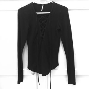Free People Lucky Lace Up Top
