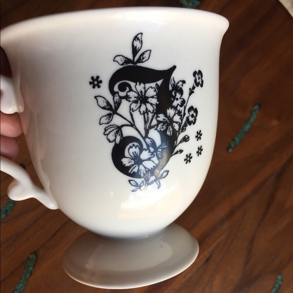 Anthropologie letter coffee mug