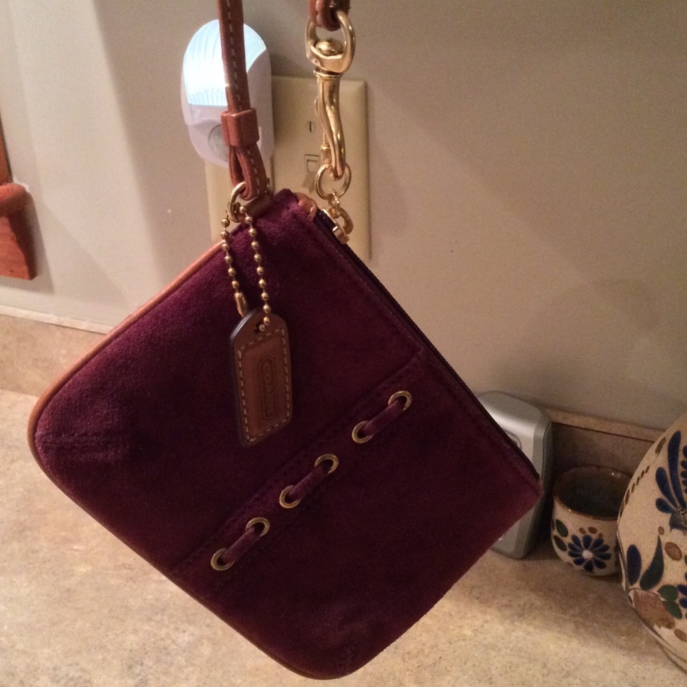 Coach suede wristlet