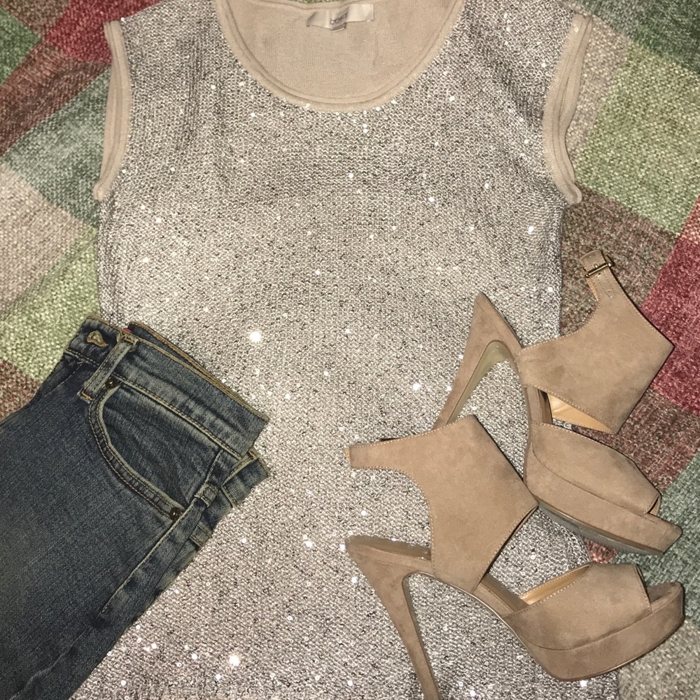 New Ann Taylor Loft Sequins Top