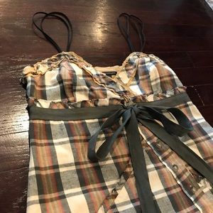 Flannel Spaghetti Strap Top