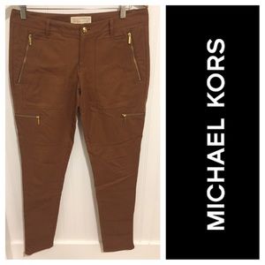 Michael Kors rust zipper trim skinny pants 8 Michael Kors rust zipper trim skinny pants 8