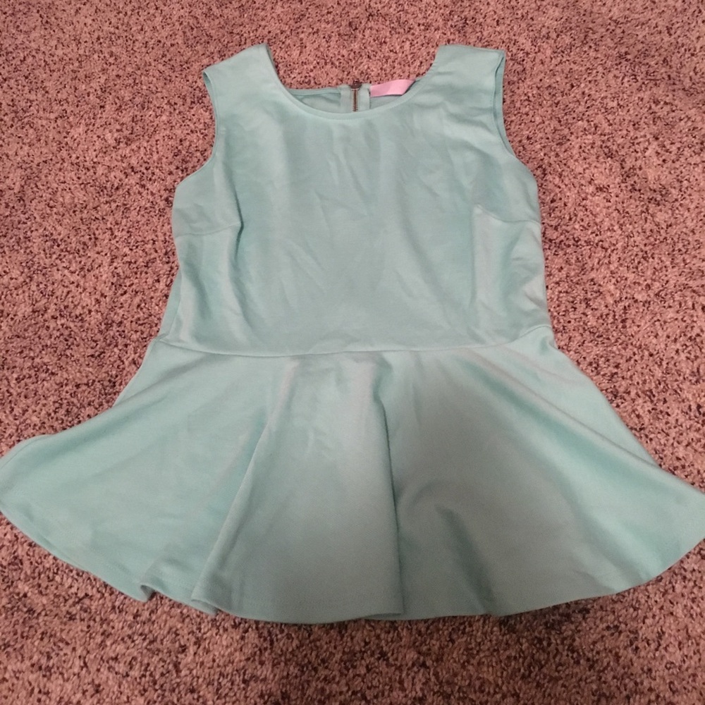 Teal mint peplum top