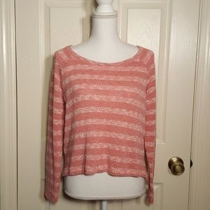 Splendid Sierra Pink Striped Pullover Sweater