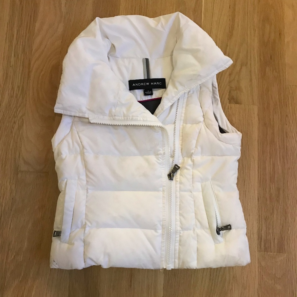 Andrew Marc White Puff Vest