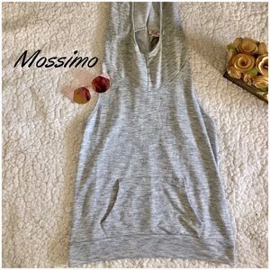 Grey hooded workout/lounge shirt