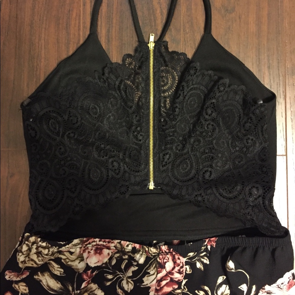 Black Floral Jumpsuit - Picture 5 of 6