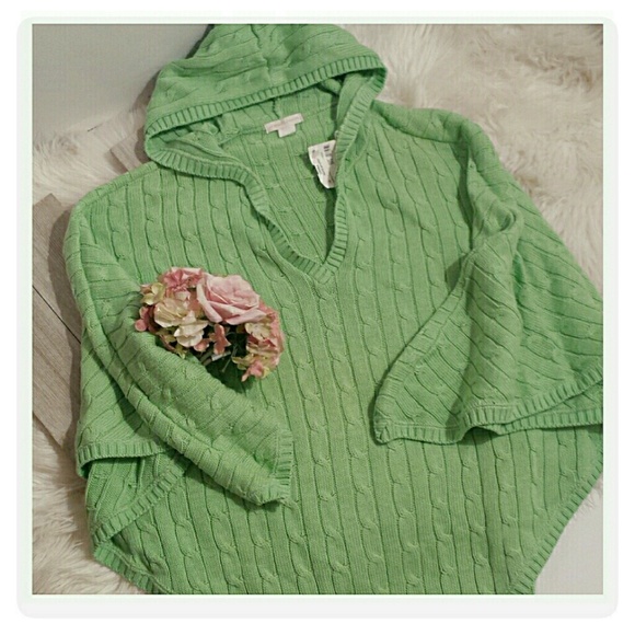 Sweet Romeo Sweaters - Sweet Romeo Hooded Cable Sweater Poncho