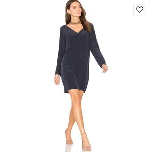 Navy blue silk dress