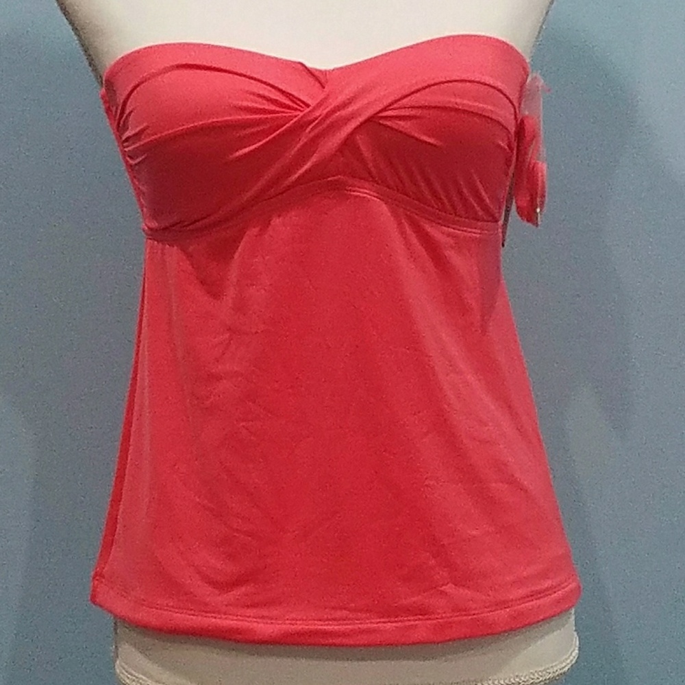 Mossimo Molded Cup Twist Bandeau Tankini Top 