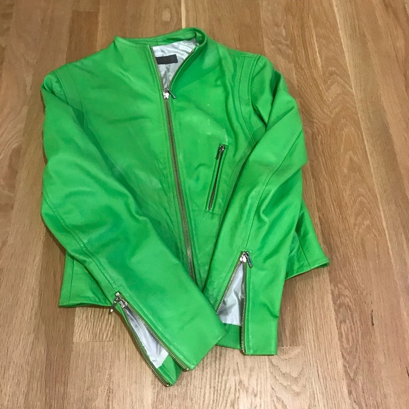 Shari's Place Green Leather Jacket - Picture 2 of 3