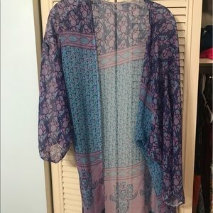Multicolored patterned Kimono