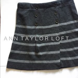 LOFT • Button-Front• Faux-Wrap• Skirt • Sz M