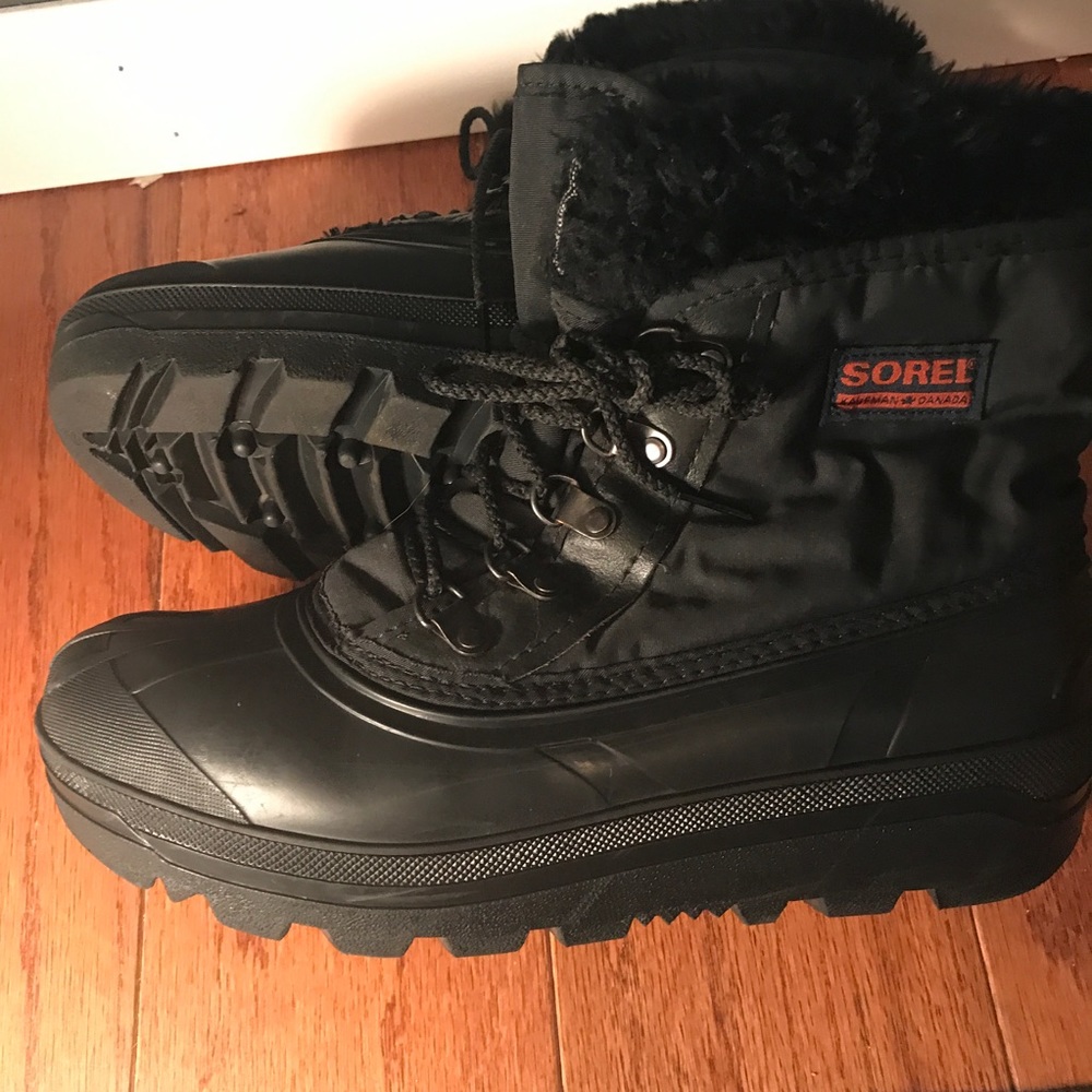 Sorel Kaufman Canada Winter Black Boots Sz 10 VGUC