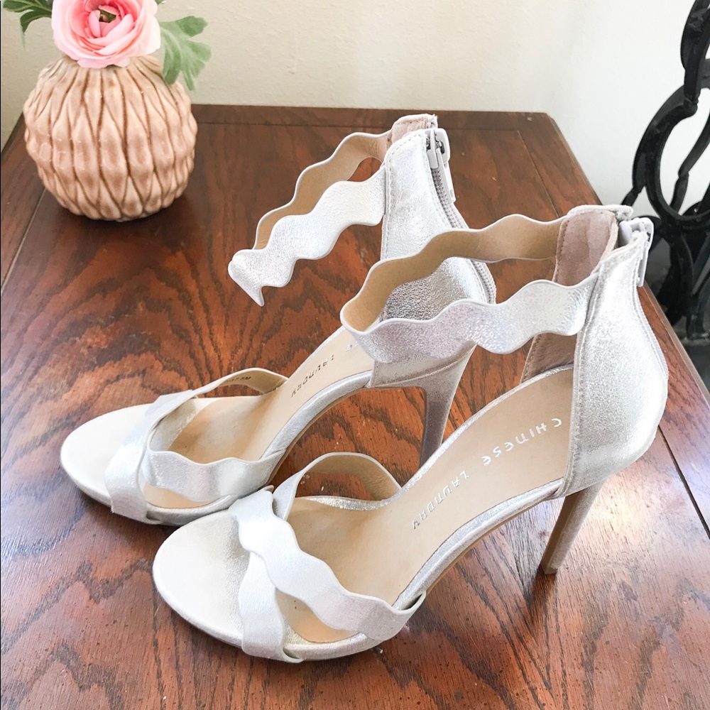 Silver Chinese Laundry “blossom” Heels - Picture 6 of 8