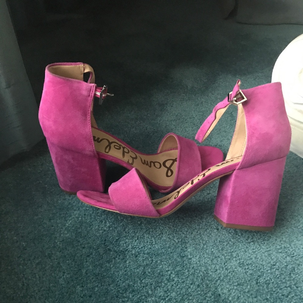 Sam Edelman pink chunky heels