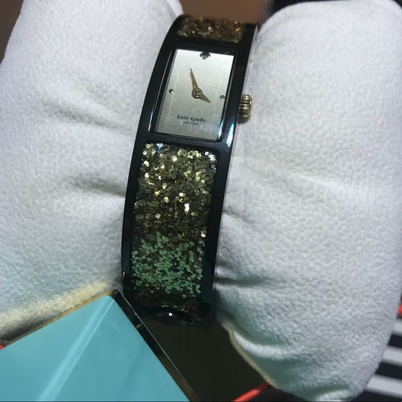 KATE SPADE ♠️ Black/Gold Carousel Bangle Watch NWT main image 4