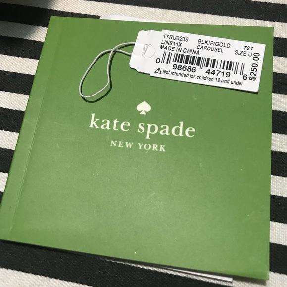 KATE SPADE ♠️ Black/Gold Carousel Bangle Watch NWT