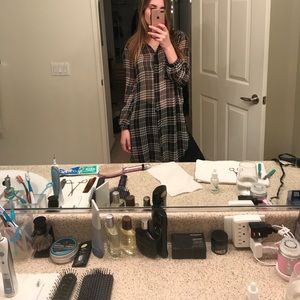 Sheer plaid top
