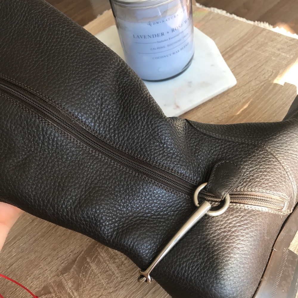 Gucci Brown Leather&Shearling-Lined Horsebit Boots