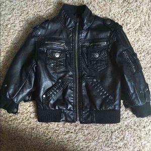 Boys faux leather fall coat