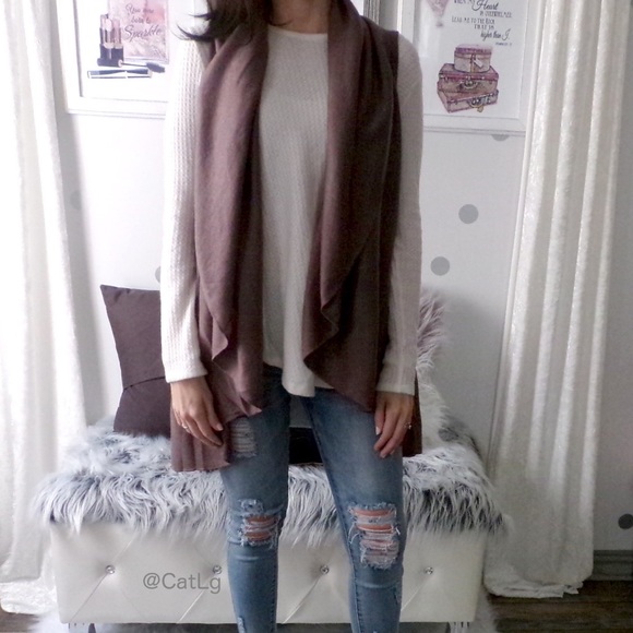 Last 1 Knit Cardigan Cape Sleeveless Cardigan Vest - Picture 5 of 6