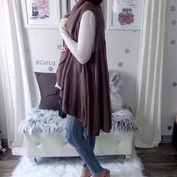 Last 1 Knit Cardigan Cape Sleeveless Cardigan Vest - Picture 6 of 6