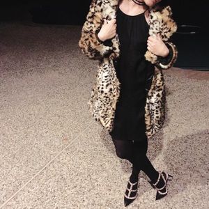 Leopard Print Faux Fur Coat