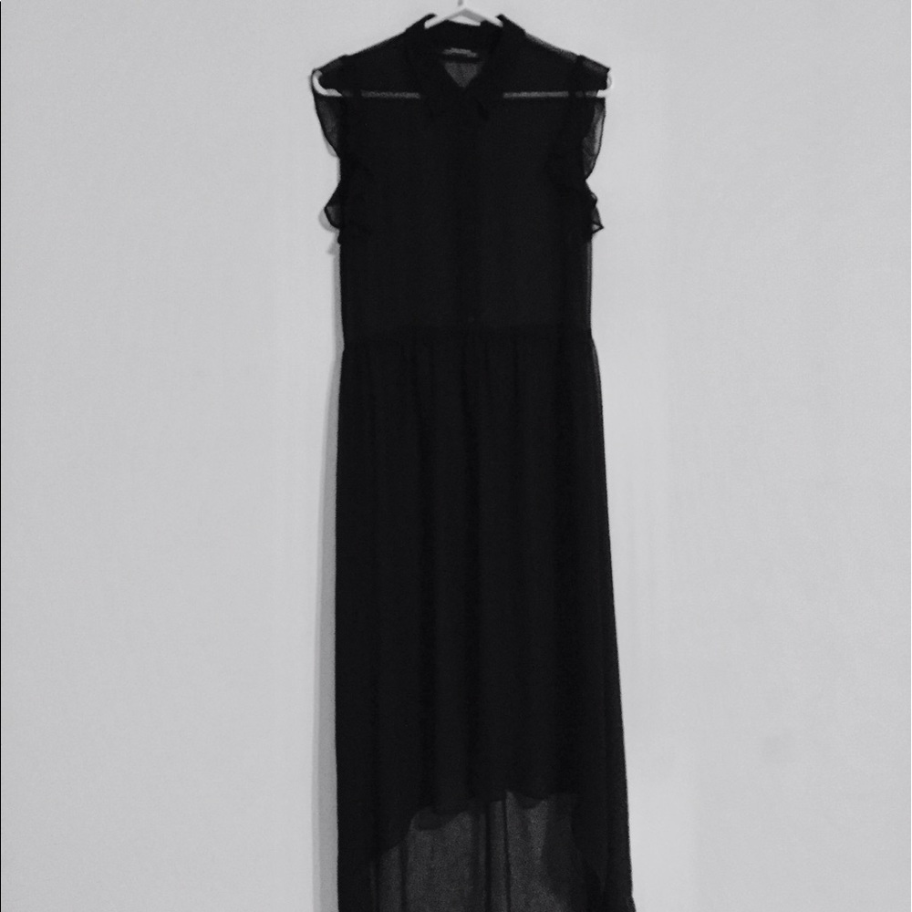 Zara chiffon black dress