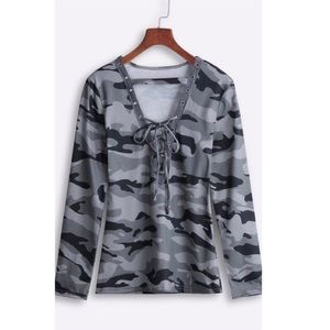 Camo Choker Lace Up Top β¨ Camo Choker Lace Up Top β¨