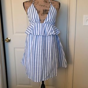 Halter neck striped dress