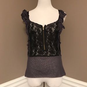 Free People size 12 ruffle and lace Sleeveless top Free People size 12 ruffle and lace Sleeveless top